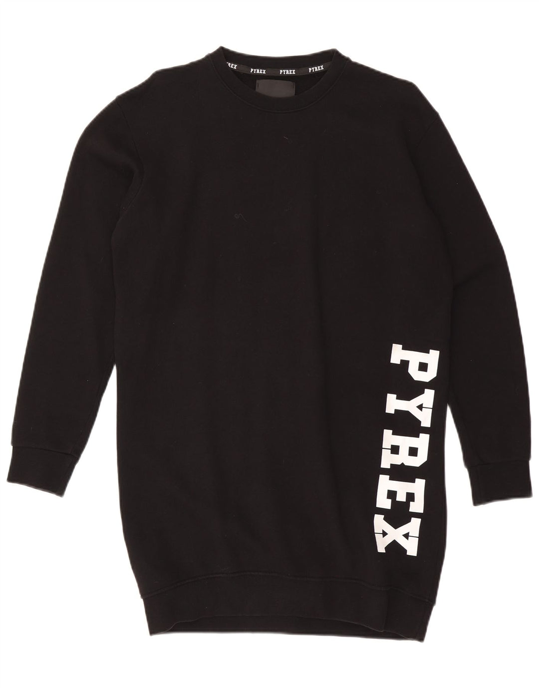 Pyrex Womens Oversized Sweatshirt Jumper Dress UK 10 Small Black Bomuld
