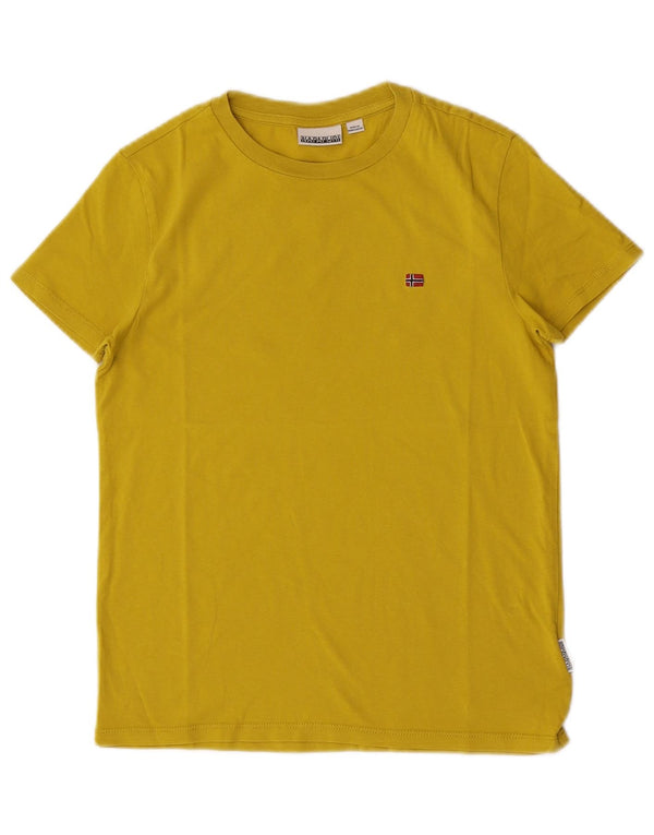 Napapijri Boys T-Shirt Top 11-12 År Gul Bomuld