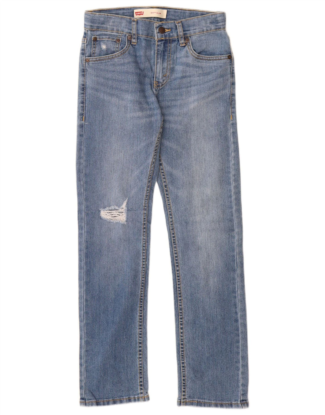 LEVI'S Boys 511 Distressed Slim Jeans 11-12 Years W26 L28 Blue Cotton