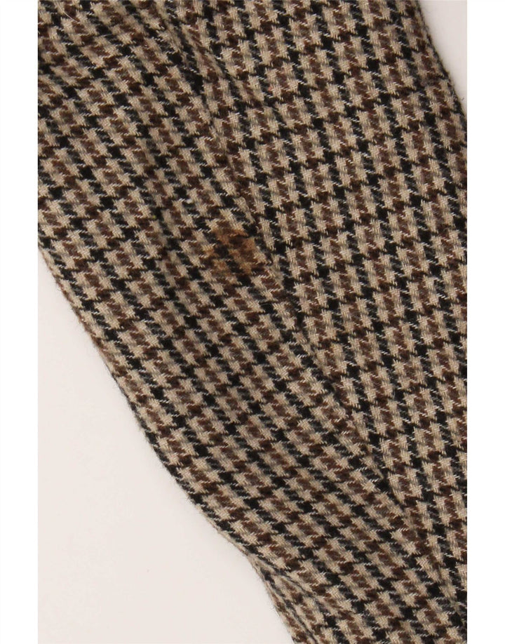 Zara Overfrakke til mænd UK 36 Small Brown Houndstooth Polyester