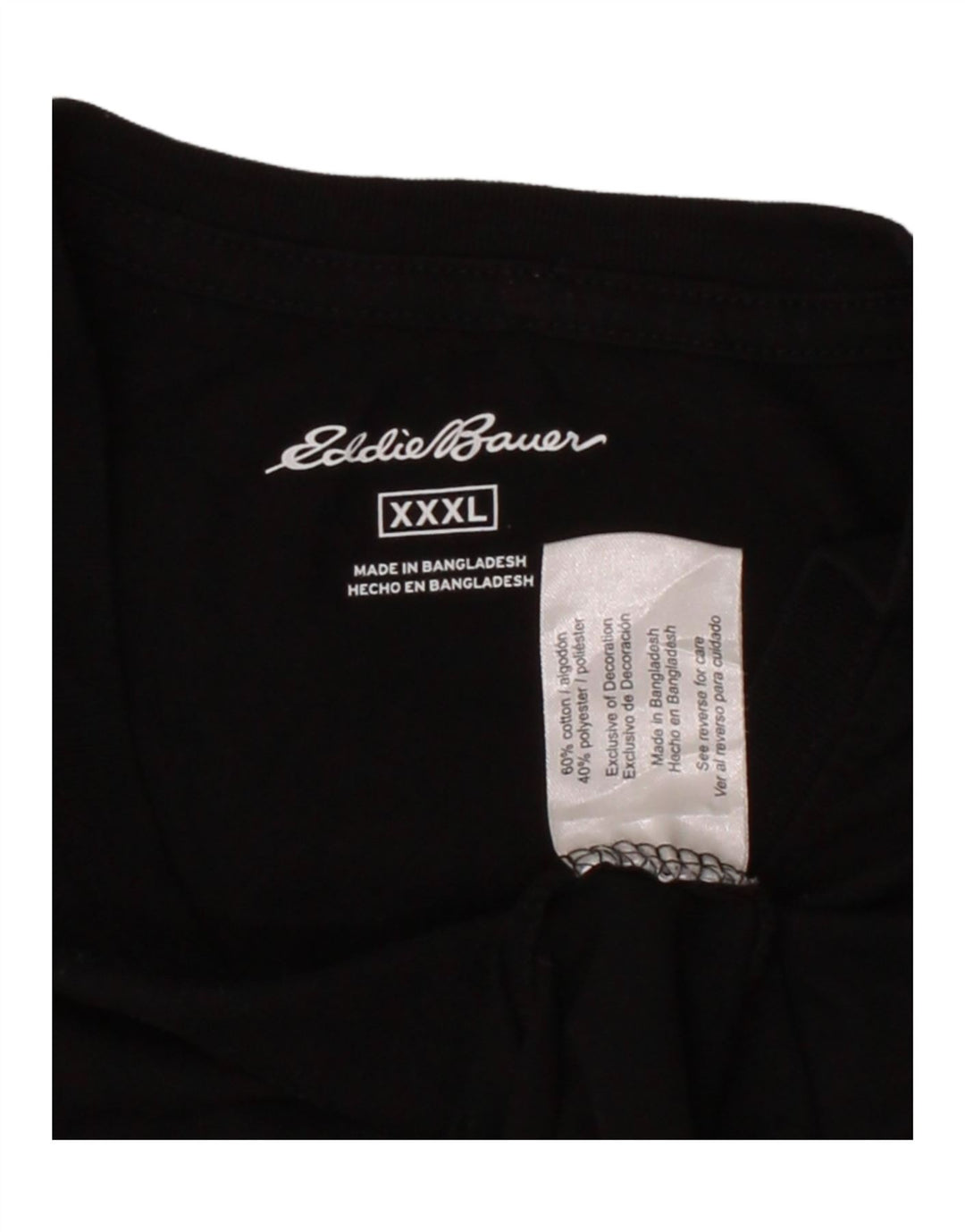 EDDIE BAUER Mens T-Shirt Top 3XL Black Cotton Vintage Eddie Bauer and Second-Hand Eddie Bauer from Messina Hembry 