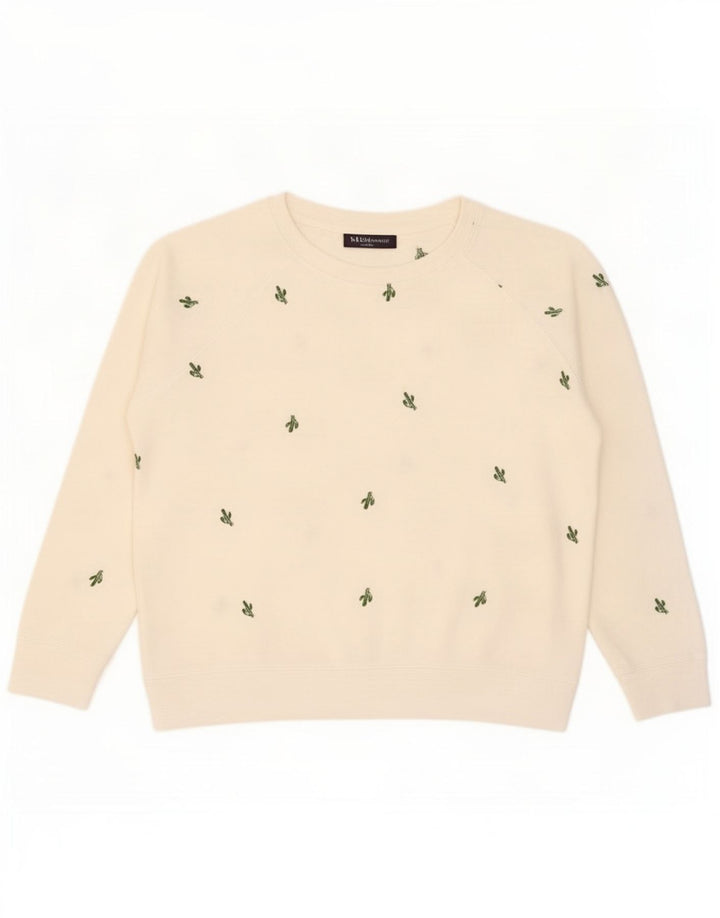 Marks & Spencer Dame sweatshirt med abstrakt mønster DK 16 Stor hvid