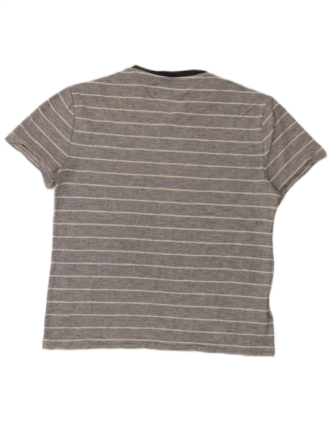 Penguin Herre T-Shirt Top Medium Grå Stribet Bomuld
