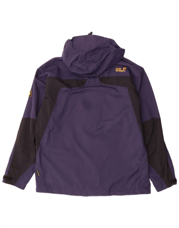 JACK WOLFSKIN Regnjakke til mænd UK 36/38 Medium Navy Blue Colourblock