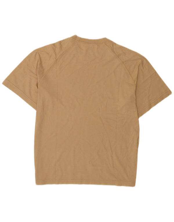 Tænk Pink Dame Oversized grafisk T-shirt Top UK 16 Stor Beige Bomuld