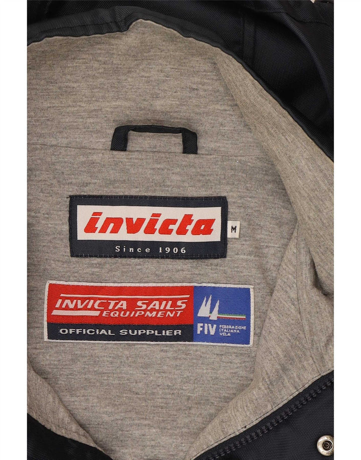 Invicta Herre Loose Fit Grafisk Regnjakke med Hætte UK 38 Medium Navy Blue