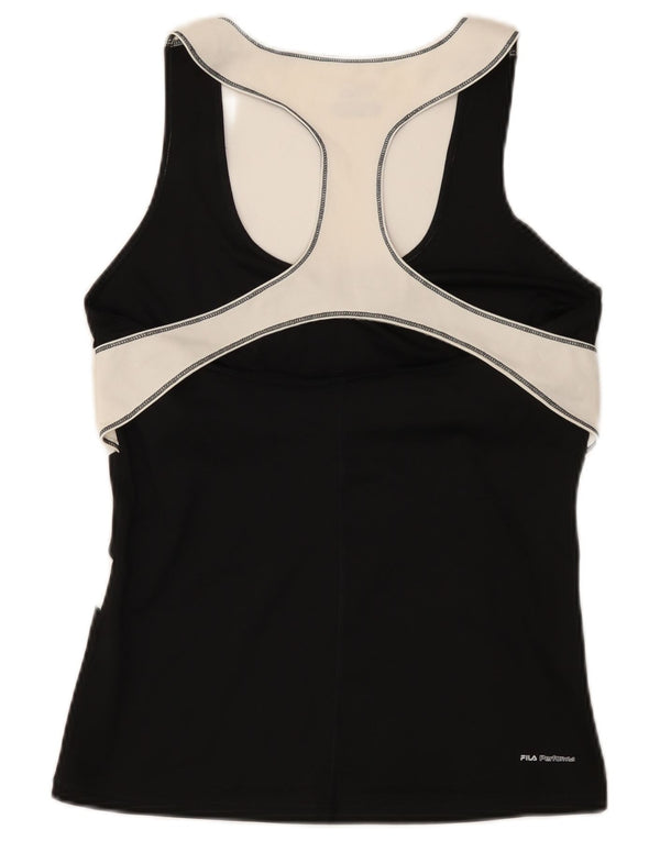Fila Womens Vest Top UK 14 Large Black Colourblock Polyester
