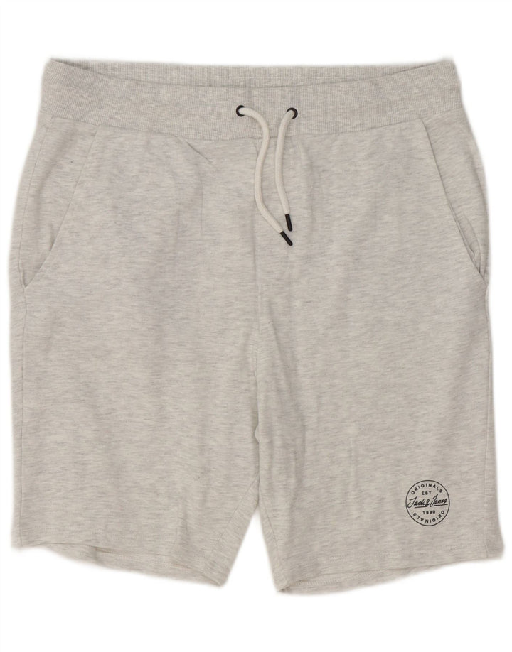 Jack & Jones Sportsshorts til mænd, store grå flækkede bomuld
