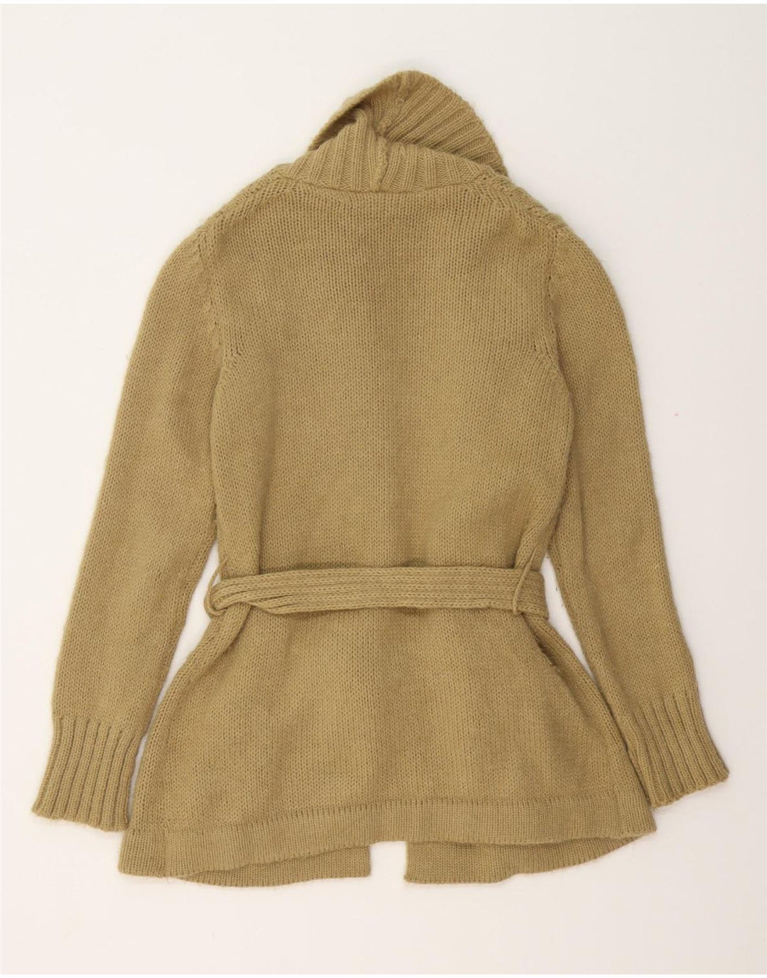 VINTAGE Dame Longline Cardigan Sweater UK 14 Medium Beige