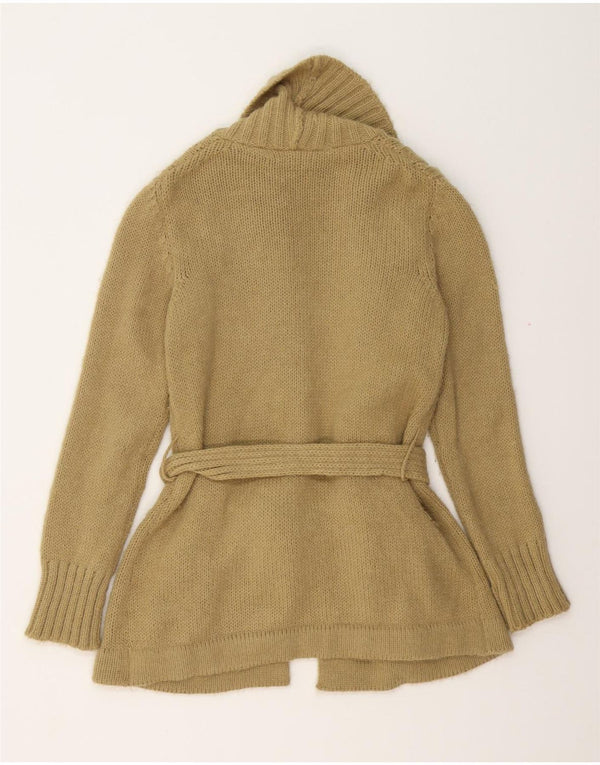 VINTAGE Dame Longline Cardigan Sweater UK 14 Medium Beige