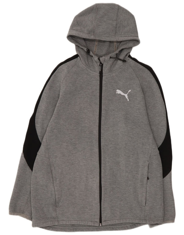 Puma Hættetrøje med lynlås til mænd Large Grå Colourblock Sports