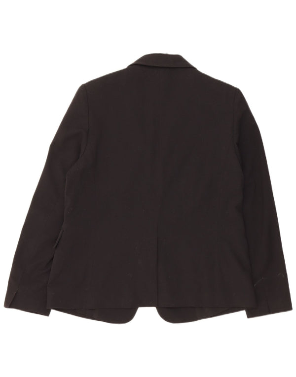 Marks & Spencer Dame 1 Knap Blazer Jakke UK 12 Medium Sort Polyester