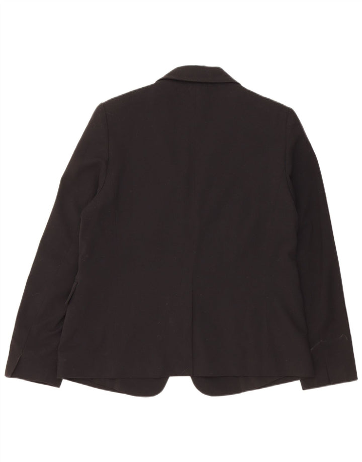 Marks & Spencer Dame 1 Knap Blazer Jakke UK 12 Medium Sort Polyester