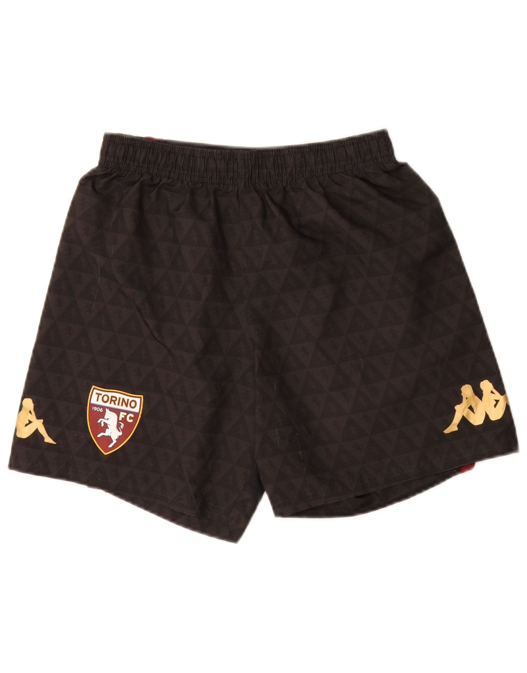 KAPPA Womens FC Torino grafiske sportsshorts UK 8 Small Black Polyester