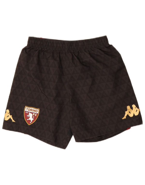KAPPA Womens FC Torino grafiske sportsshorts UK 8 Small Black Polyester