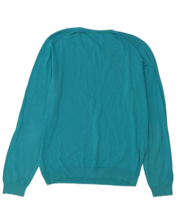 Massimo Dutti Herre V-hals sweater Stor Blå Bomuld