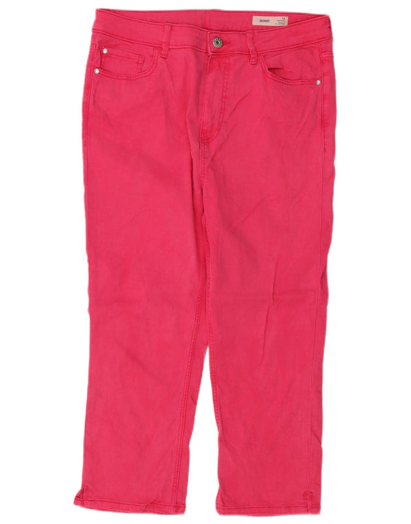 Marks & Spencer Dame Skinny Capri Jeans UK 14 Large W30 L21 Pink Bomuld