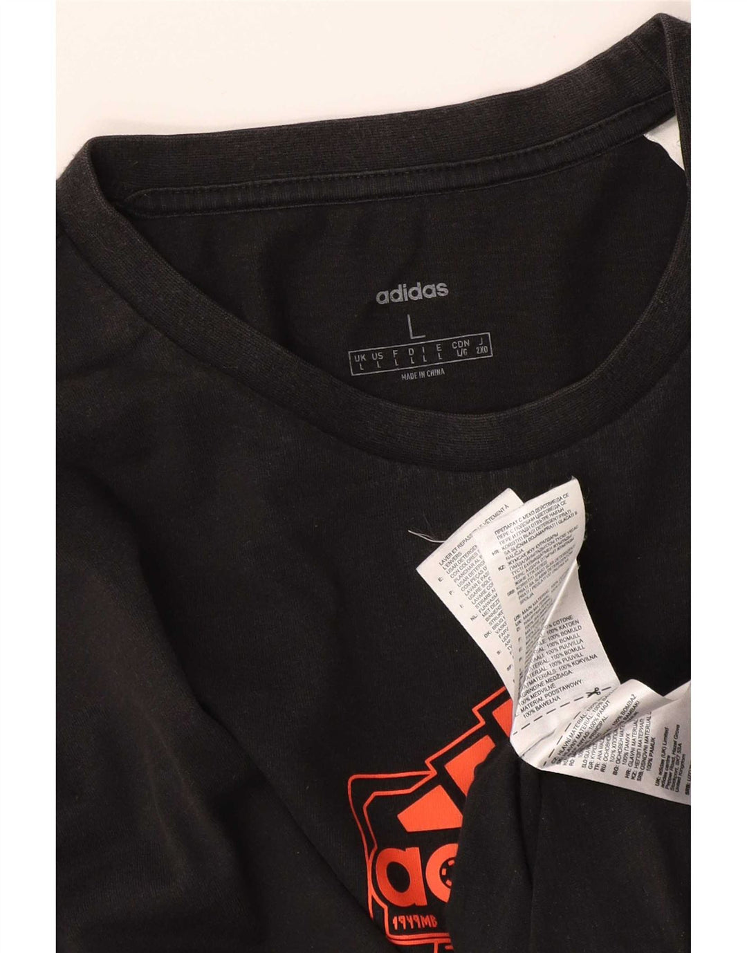 Adidas Herre Grafisk Top Langærmet Stor Sort Bomuld