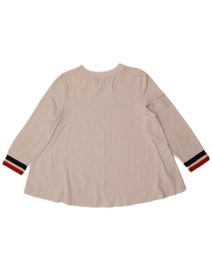 Tommy Hilfiger Dame Top 3/4 ærmer UK 10 Lille hvid stribet