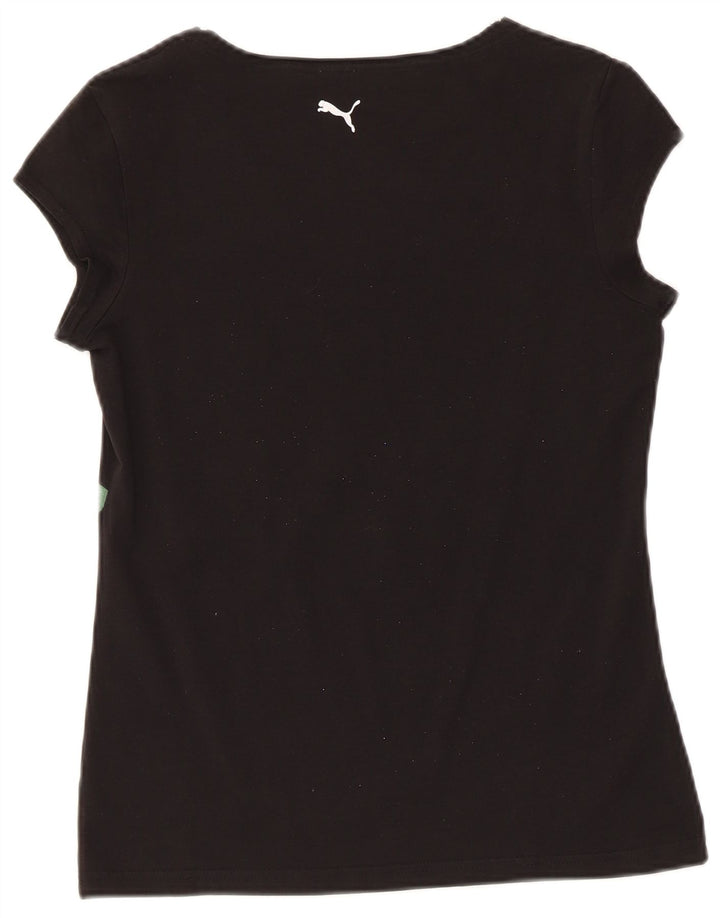 Puma Grafisk T-Shirt Top UK 12 Medium Sort