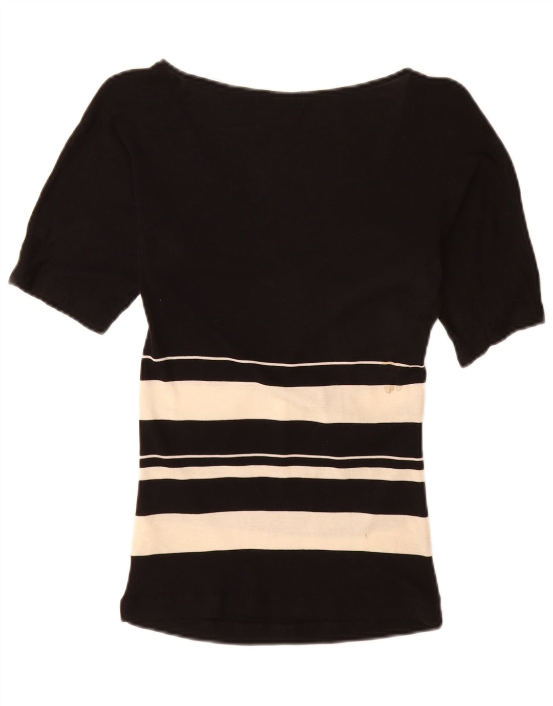 Zara Dame Bluse Top UK 12 Medium Sort Colourblock Lyocell