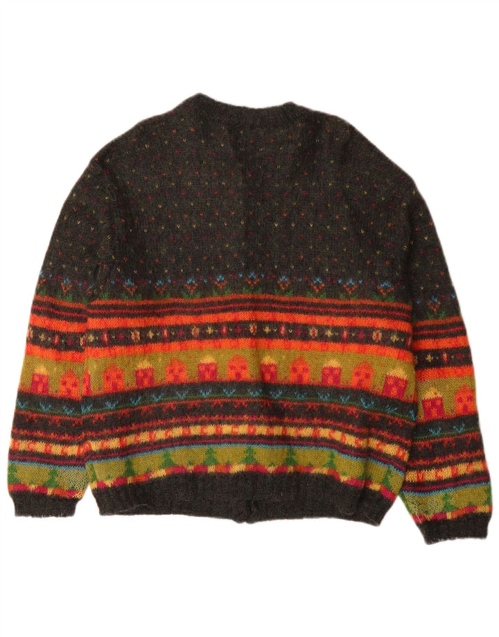 Benetton Dame Cardigan Sweater UK 14 Medium Flerfarvet Fair Isle