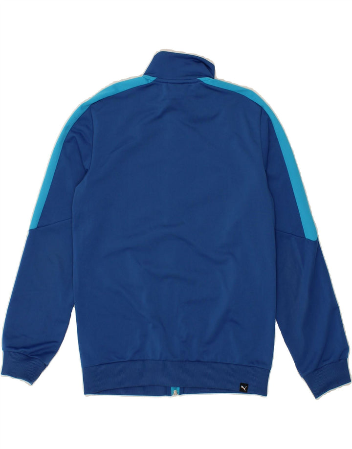 PUMA Boys Tracksuit Top Jacket 11-12 Years Large Blue Colourblock Vintage Puma and Second-Hand Puma from Messina Hembry 