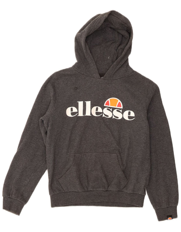 Ellesse piger grafisk hættetrøje 10-11 år grå bomuld