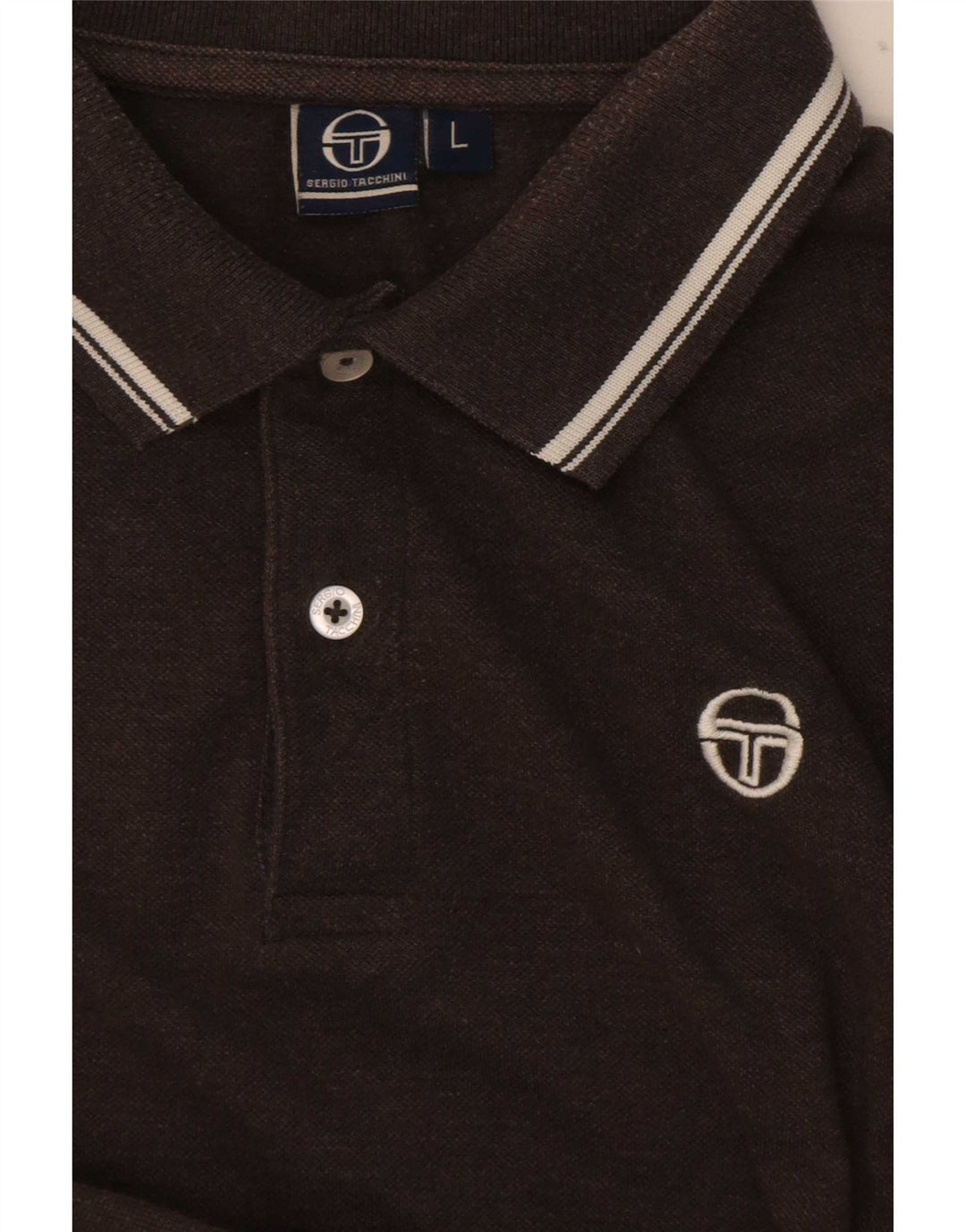 Sergio Tacchini herre polo skjorte stor brun