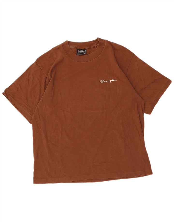 Champion Womens Crop T-Shirt Top UK 10 Small Brown