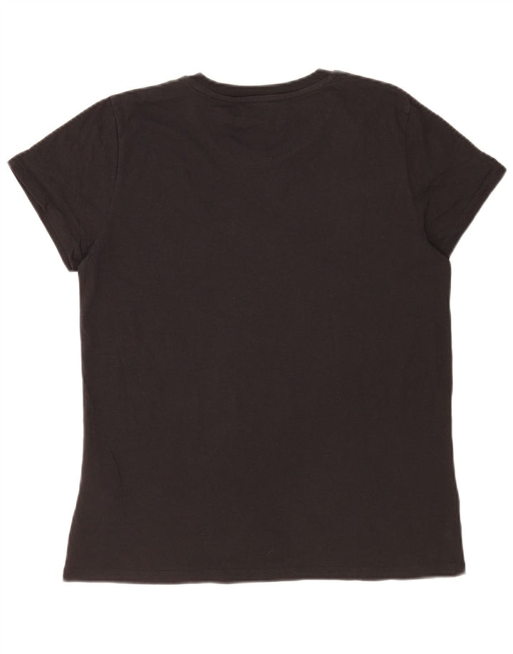 Levi's Dame Grafisk T-Shirt Top UK 14 Medium Sort Bomuld