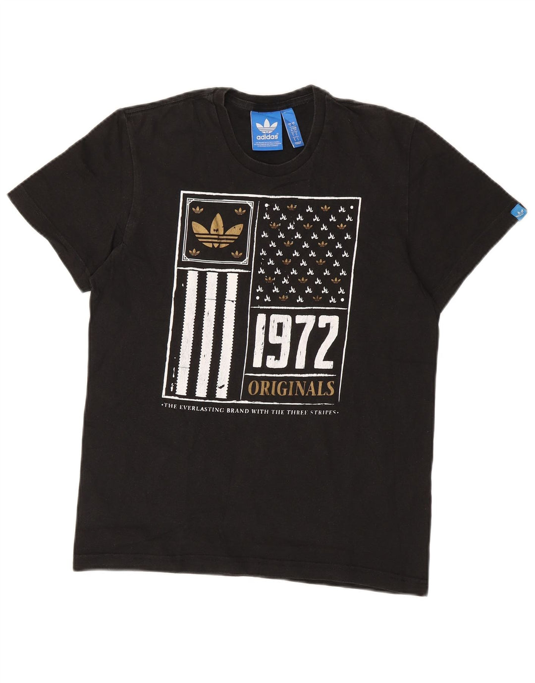 ADIDAS Grafisk T-shirt top til mænd, lille sort bomuld