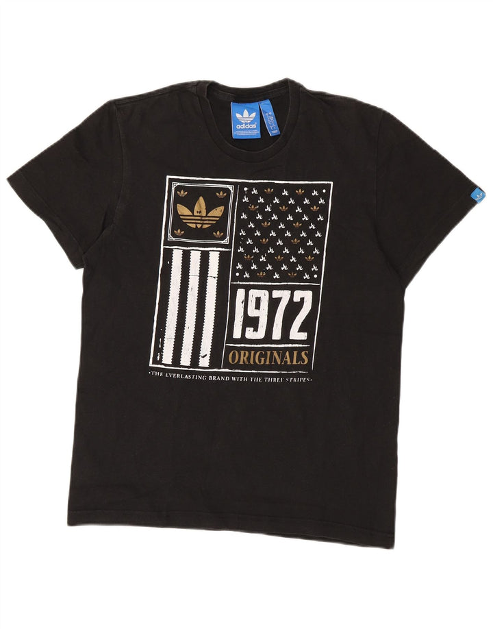 ADIDAS Grafisk T-shirt top til mænd, lille sort bomuld