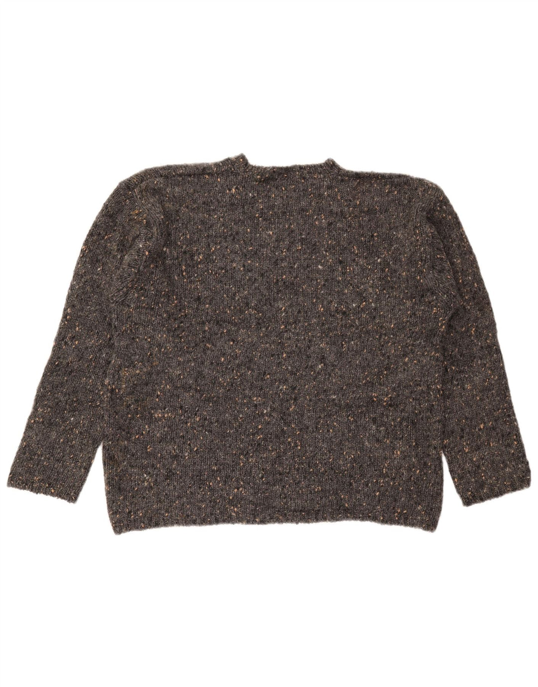 J. CREW Sweater med rund hals til kvinder UK 14 Medium Grå Flecked