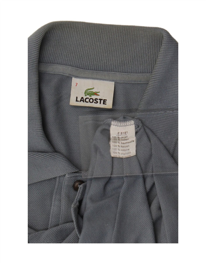 LACOSTE Mens Polo Shirt Size 7 2XL Grey Cotton
