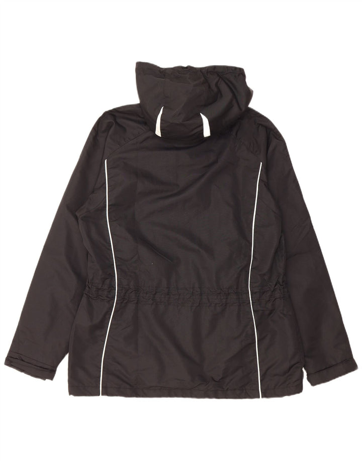 Brugi Regnjakke med hætte til kvinder UK 14 Medium Sort Colourblock Polyester