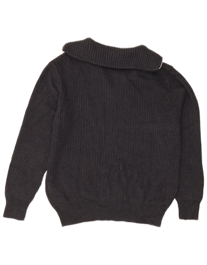 Zara Herre Zip Neck Jumper Sweater Lille Grå Polyester