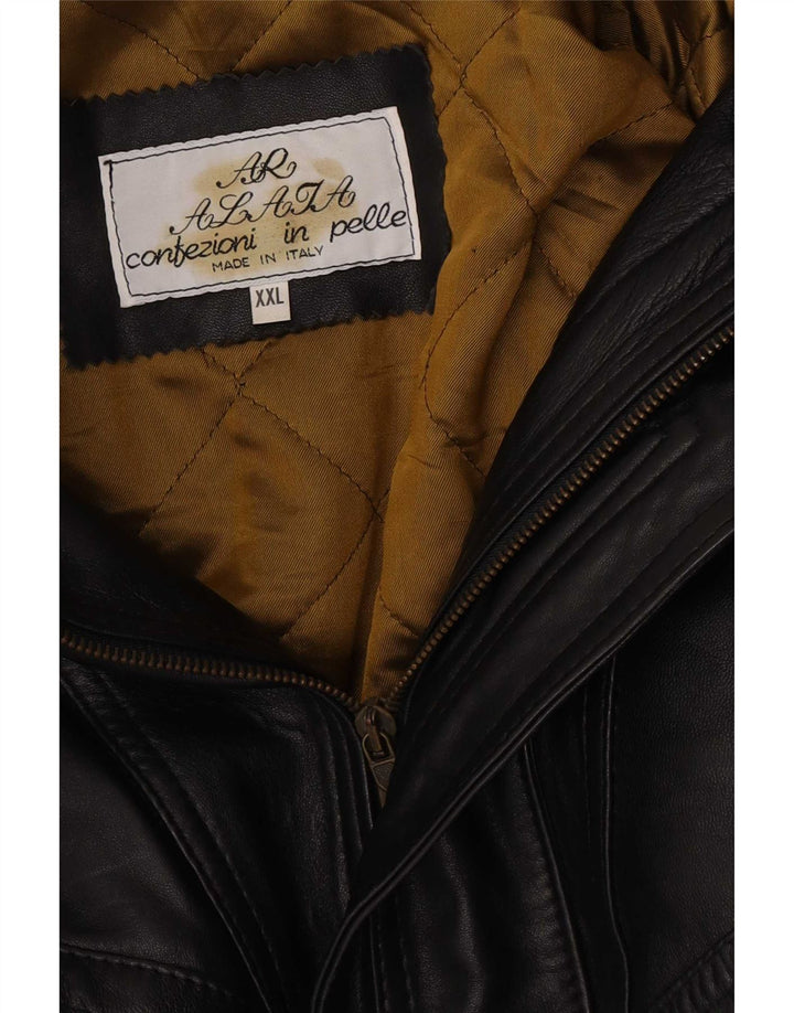 Vintage herre læderjakke UK 44 2XL Sort