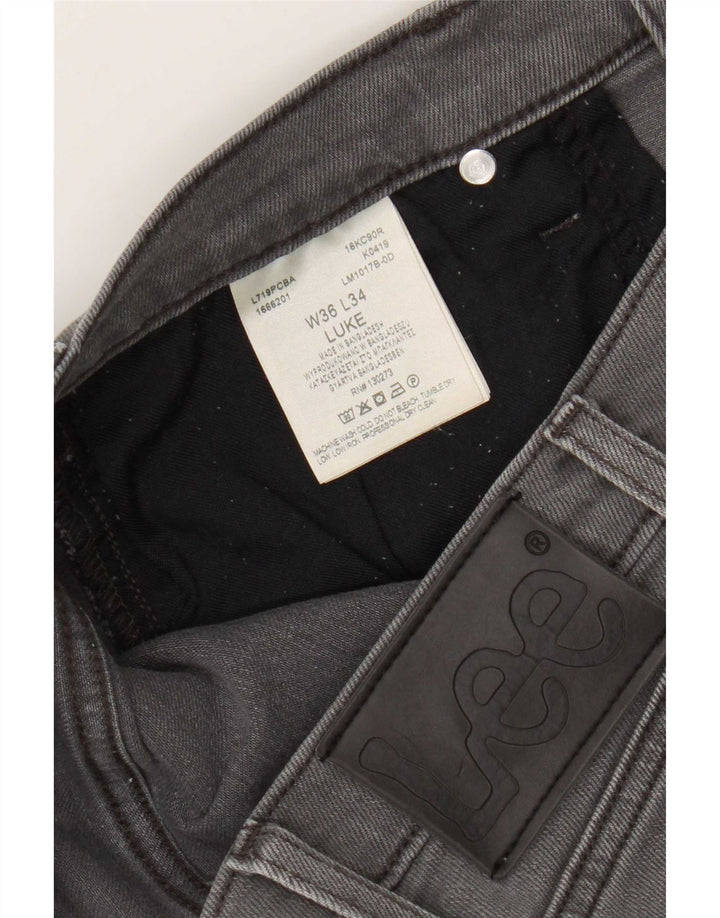 Lee Herre Luke Slim Jeans W36 L34 Grå Bomuld