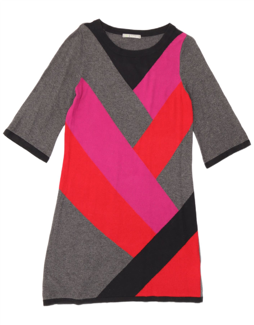 Marks & Spencer Dame Jumper Dress UK 14 Medium Grey Colourblock