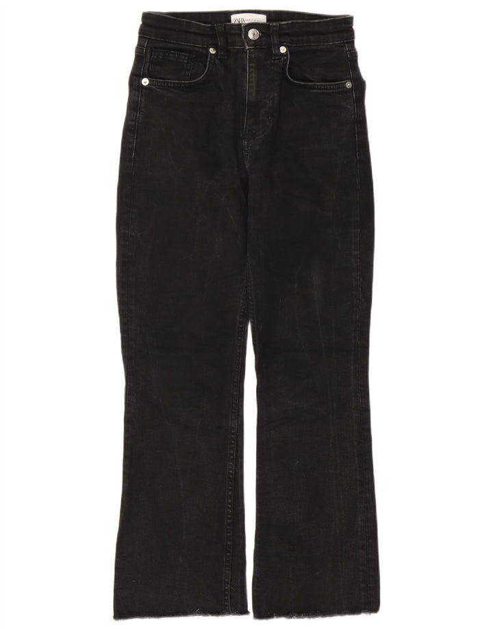Zara Dame Bootcut Jeans EU 36 XS W26 L25 Sort