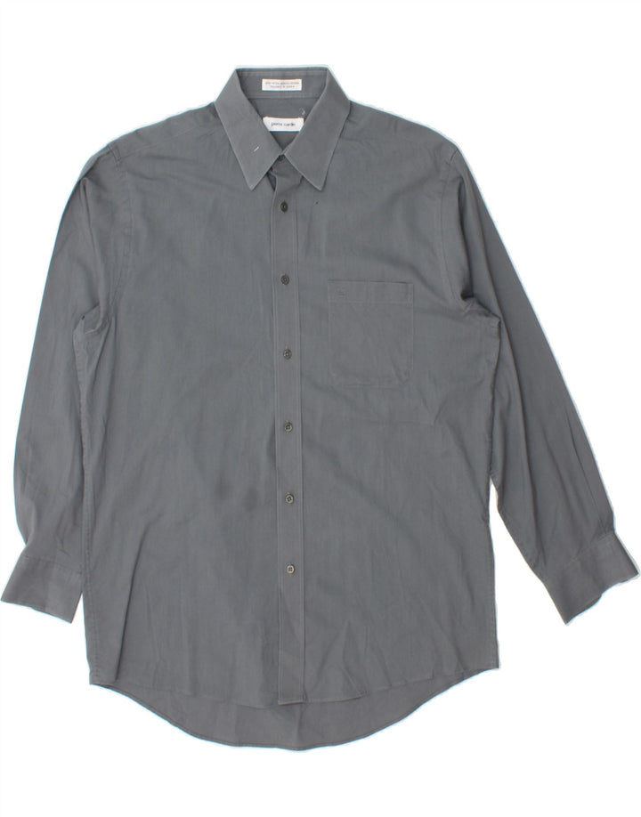 PIERRE CARDIN Mens Shirt Size 15 1/2 Medium Grey Cotton Vintage Pierre Cardin and Second-Hand Pierre Cardin from Messina Hembry 