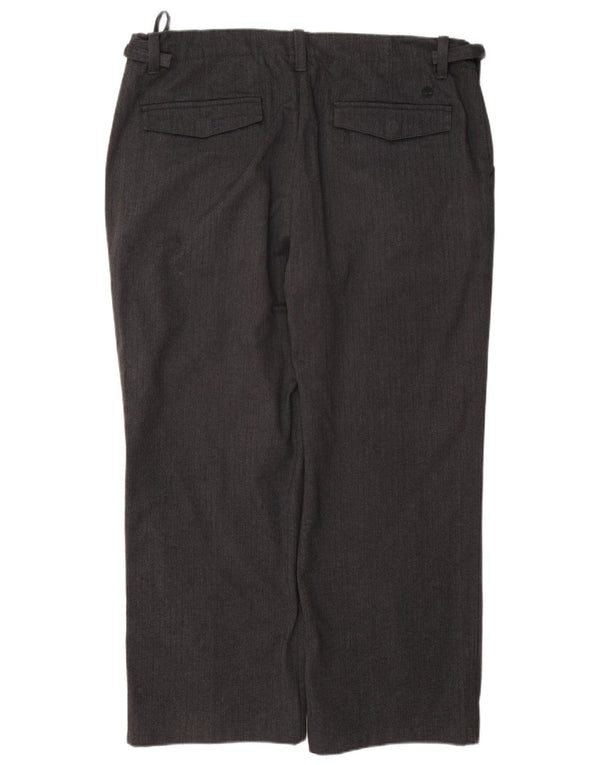 Timberland Mens Straight Chino Trousers W40 L29 Grey Herringbone Cotton