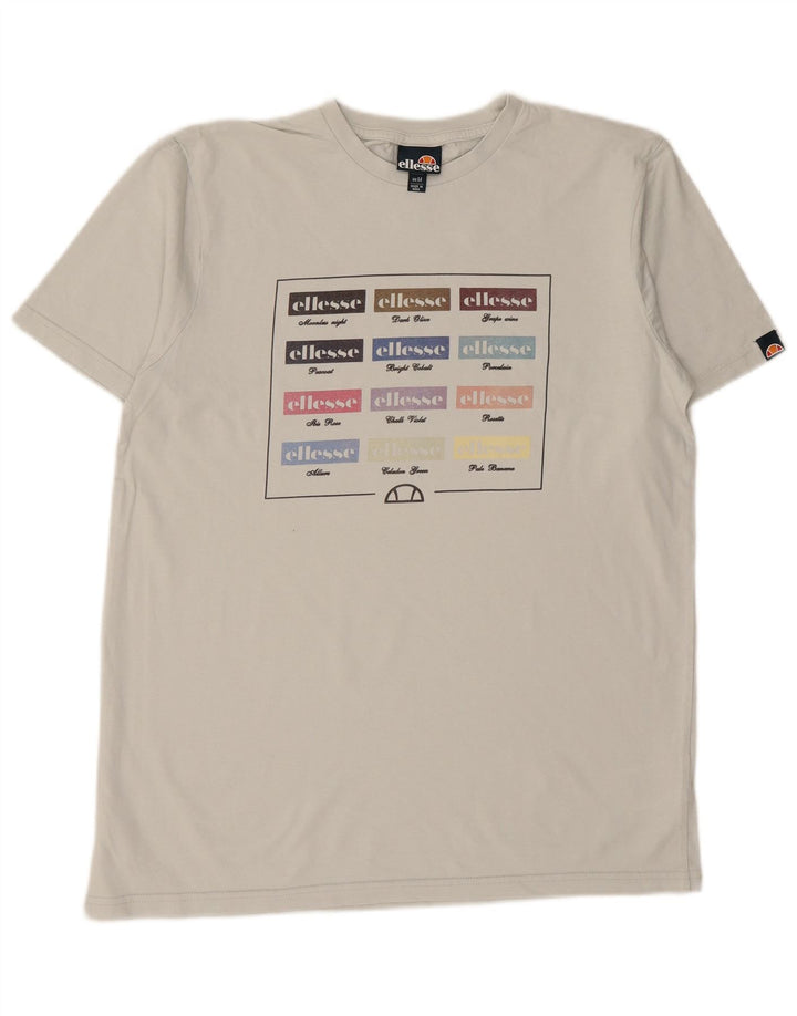 ELLESSE Herre grafisk T-shirt top mellemgrå bomuld