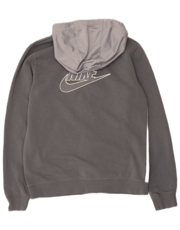 Nike hættetrøje med lynlås til drenge 12-13 år Large Grå Colourblock Bomuld