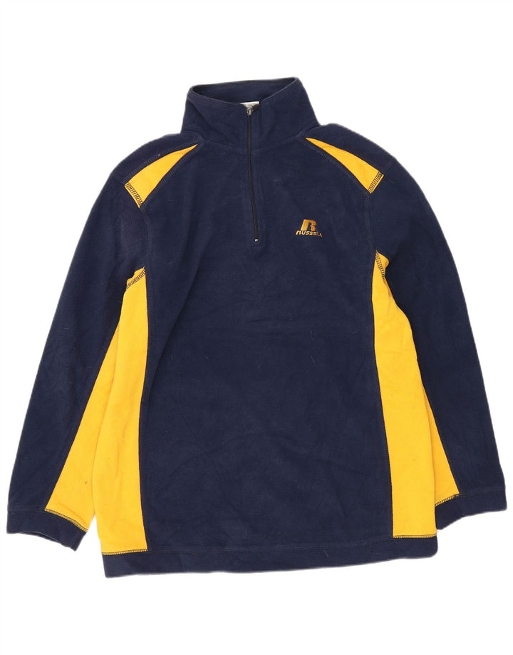 Russell Athletic Dame Fleece Jumper UK 10/12 Medium Navy Blue Polyester