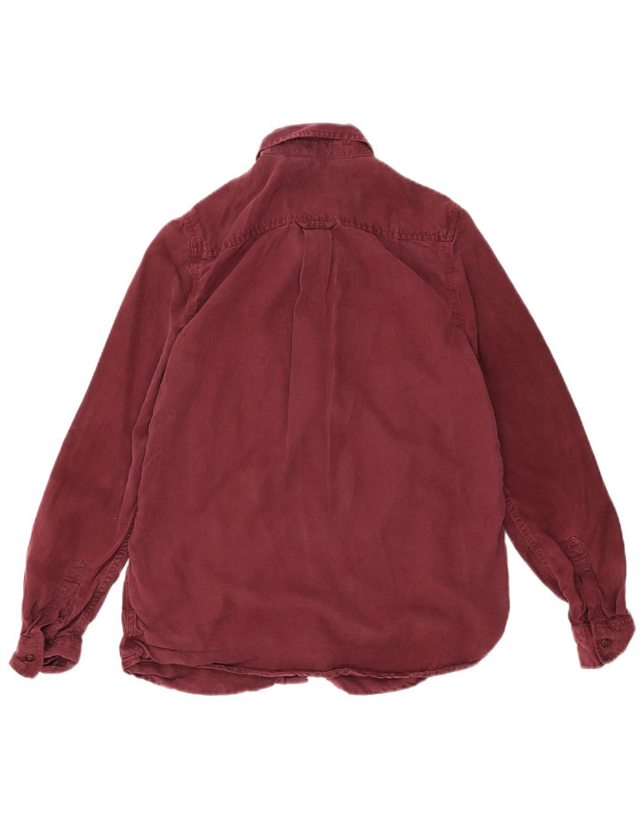 Marks & Spencer Dame Denim Shirt UK 10 Small Burgundy Lyocell