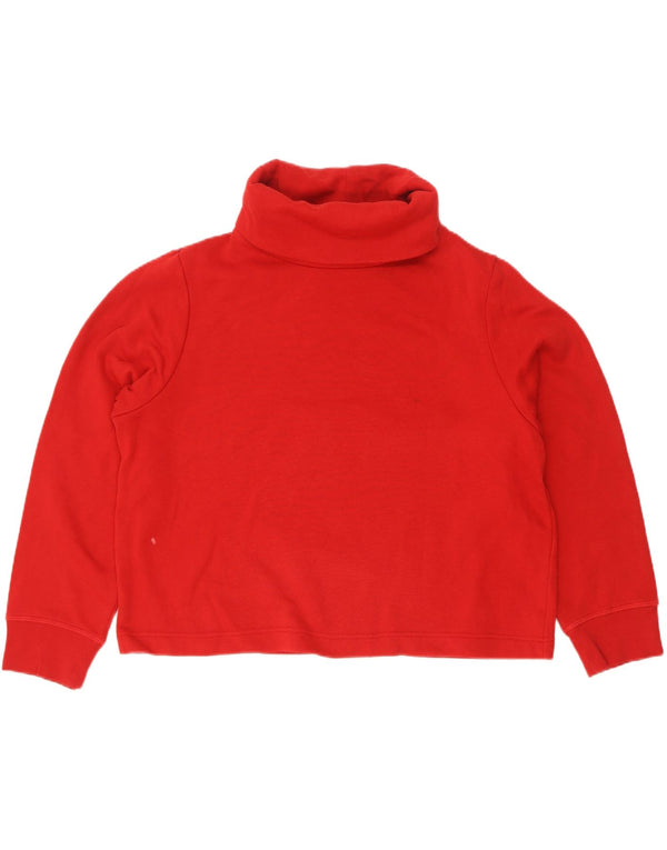 Zara Womens Oversized Crop Roll Neck Sweatshirt Jumper UK 18 XL Rød