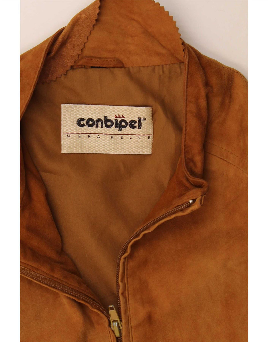 Conbipel Womens Bomber Ruskindsjakke UK 10 Small Beige Læder