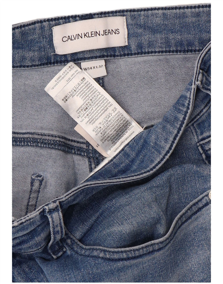 Calvin Klein Herre Skinny Jeans W34 L32 Blå Bomuld